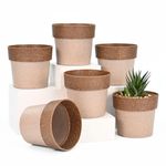 Eha Earth Friendly Ecopod Small Pots for Plant | 4 Inch, Set of 6 | Table Top Planters | Bamboo Based and UV Protected | Pots for Indoor Plants for Home Decor, Outdoor, Balcony & Garden | Tortilla