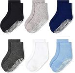 Closecret Non Slip Grip Ankle Baby Socks 6 Pack for Toddler Boys and Girls Kids,Infant Cute Cotton Baby Socks (6-12 Months crew socks 6 B)