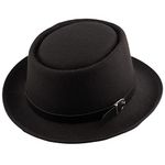 The Tie Hub Basic Black Solid Fedora Hat for Men