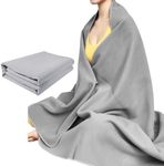 IEADEN Polar Fleece Yoga Blanket - Bicolour and Reversible Design, Versatile Blanket for Yoga, Meditation, Camping, Travel - 60”x80”, Warm & Soft (Grey)