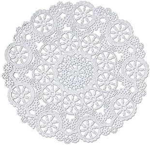 Royal Consumer Medallion Lace Round Paper Doilies, 10-Inch, Pack of 12 (B23005), White