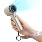 JISULIFE Portable Handheld Fan,Speed(1-100) Adjustable Turbo Mini Fan,5000mAh Battery Rechargeable Personal Fan with Metal Body,Digital Display,For Women Men Travel/Camping/Outdoor-Brown