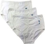 Sockstack 6 Pairs Men's White Y-Fronts Underpants, 100% Pure Cotton Trad Briefs Underwear, Large (36"-39"/92-99cm