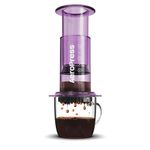 AeroPress Clear Coffee Press – 3 In 1 Brew Method Combines French Press, Pourover, Espresso, Full Bodied Coffee Without Grit or Bitterness, Small Portable Coffee Maker for Camping & Travel, Purple