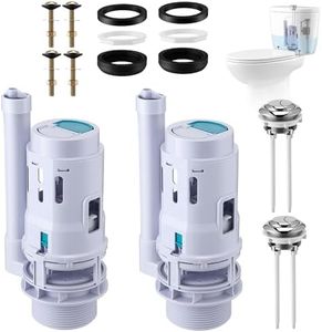 Saillong 3 Inch Dual Flush Valve Replacement Kit with Top Push Button, Tank to Bowl Gasket and Bolts, Toilet Repair Kit Inside Tank for 2 Piece Toilet, Easy to Install (2 Pack)