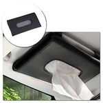 Car Visor Tissue Box Multifunctional Car Tissue Holder PU Leather Backseat Sun Visor Tissue Holder for Car Accessories (black)