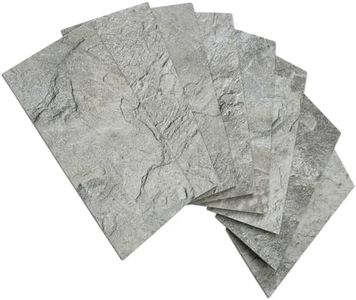 AULIGET 100 Piece Dark Slate Peel and Stick Backsplash Wall Tiles, 3" x 6" PVC Faux Stone Stick on Tiles for Backsplash Kitchen, Bathroom, Laundry Room, Camper, Fireplace