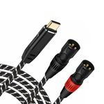 NCGGY USB C to Dual XLR Male Audio Cable,USB C to XLR Male Stereo Power Amplifier Cable for Smartphone, Tablet, Laptop Link Amplifier, Mixing Console Mixer, Speaker,5FT