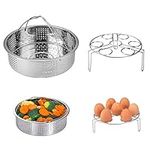 Toppan 304 Stainless Steel Egg Rack Boiler Vegetable Hot Dog Dumpling Baby Food Steamed bun Steamer Basket with 5,6,8 qt Electric Pressure Cooker Accessories Set