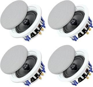 Herdio 6.5 inch 640 Watts Ceiling Speakers 2 Way Flush Mount Passive for Office,Kitchen,Living Room,Bathroom(4 Speakers)