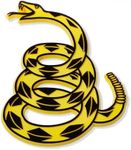 Don't Tread On Me Stickers by Revolution Car Badges- Gadsden Flag Rattlesnake Emblem- 3D Snake Stickers/Decals for Vehicles, Cars, Trucks- Alternative to Bumper Stickers and Decals (Yellow/Black)