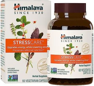 Himalaya StressCare Herbal Supplement, Supports Stress Relief, Energy Support, Relaxation, Occasional Sleeplessness, Ashwagandha, Holy Basil/Tulsi, Gotu Kola, Non-GMO, Vegetarian, 60 Capsules