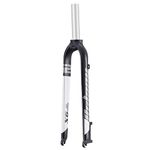 LHHL Mountain Bike Rigid Forks 26/27.5/29" inch 1-1/8" Ultralight Front Fork Bicycle Threadless Straight Tube MTB Forks QR 9X100mm Disc Brake Aluminum Alloy(White,26")