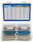 BOJACK Resistor Assortment Kit 1 Ohm - 1M Ohm 1/2W Metal Film Resistor Assortment Resistor Kit (25 Values 1000 Pcs)