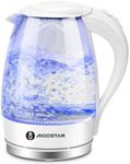 Aigostar Electric Kettle, 1500W Cordless Electric Tea and Hot Water Kettle with Filter, LED Illuminated, High Borosilicate Glass, No BPA, Auto Shutoff, Boil-Dry Protection, 360° Base, 1.7 Liter