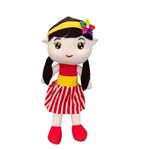 BKDT Marketing Cute Huggable Doll Soft Toy for Girls Baby/Kids | Stuffed Plush Toy | Soft Doll Set for Girls, Soft Toys Doll, Stuffed Toys for Girls, Stuffed Doll for Girls, Plush Doll - 36cm (Red)