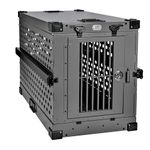 K9 Kennel Boss - Heavy Duty Fully Collapsible Powder-Coated Aluminum Dog Crate - Medium (Gray)