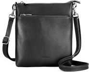 befen Genuine Leather Small Crossbody Purses for Women Travel Cross Body Bags Lightweight with Adjustable Shoulder Strap, A01-black