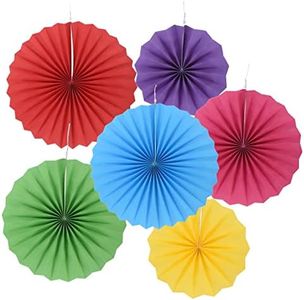 PATIKIL 8"/12"/16" Paper Fans Hanging Decoration, 6 in 1 Set Round Honeycomb Fans for Birthday Wedding Graduation Events Party, Colorful