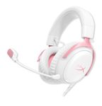 HyperX Cloud III– Wired Gaming Over Ear Headset, PC, PS5, PS4, Xbox Series X|S, Xbox One, Nintendo Switch, Mac, Mobile, 53mm with Neodymium Magnets, Memory Foam, USB-C, White; Pink(9W1Q4AA)