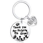 Hazado Thank You for Helping Me Grow Keychain, Gift for Mentor, Teacher, Nanny Gift, Preschool Teacher, Babysitter Gift, Key Chain