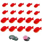 Mini Fish 22 Pack Tiny Fish Little Plastic Fish Mini Resin Animals Figures Miniature Fish Figurines Fairy Garden Pond Accessories Fish Ornaments Micro Landscape Cake Topper Decorations Gifts Red