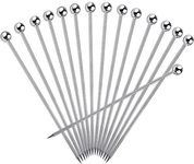 FATLODA 15PCS Cocktail Picks for Drinks, Stainless Steel Cocktail Toothpicks, Reusable Cocktail Skewers, Garnish Picks Bloody Mary Skewers, Metal Martini Picks for Olives Appetizers Fruit (4.3 Inch)