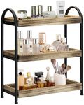 YIJUYO 2-Tier Bathroom Countertop Organizer, Wood Bead Storage Shelf, Mordern Tray, Bathroom Shelf and Decor, Vanity Tray for Living Room, Kitchen (3 Tier)