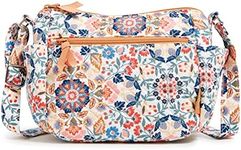 Vera Bradley Cotton on The Go Crossbody Purse, Enchanted Mandala - Recycled Cotton, One Size