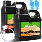 Wet Look Stone Sealer - 64oz High Gloss Paver Sealer with Stone Colour Enhancement and Long-Lasting Gloss Protection, Stain Proof for Interior and Exterior Slate, Driveway, Floor