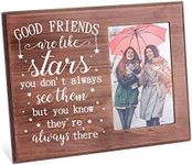 FINGERINSPIRE Good Friends are Like Stars, You Know They're Always There, Wooden Good Friend Picture Frame 4x6 Inch, Unique BFF Birthday Photo Frame Gifts Friendship Going Away Gifts for Best Friend