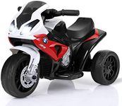 Costzon Kids Electric Ride on Motorcycle, Licensed BMW 6V Battery Powered Toy w/Headlights &Music, Pedal, 3 Wheels for Children Boys & Girls (Dark Red)