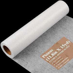 Phinus Fusible Interfacing for Sewing, Light Weight White 11.8in X 15yd Iron on Interfacing, Fusible Fleece Interfacing for Sewing for Sewing Supplies and DIY Crafts Supplies