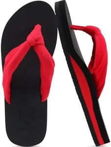 KuaiLu Flip Flops Women Arch Support Yoga Mat Comfortable Summer Beach Walking Thong Cushion Sandals Slip on Pool Outfits Travel Essentials Orthotic Slides Indoor Outdoor Slippers Shoes Red Size 8