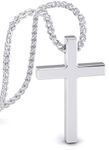 SERASAR Necklace Cross Men Chain with Pendant 50cm Silver Jewellery Men Jewellery Gift Idea For Men Jesus Chain Gift For Men Cross Chain Silver Men Cross Pendant