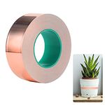 TSLBW 20 M x 30mm Copper Foil Tape,Slug Repellent Copper Foil Tape with Conductive Adhesive,More Wide Adhesive Copper Slug Snail Barrier Tape for Guitar and EMI Shielding,Soldering,Electrical Repairs