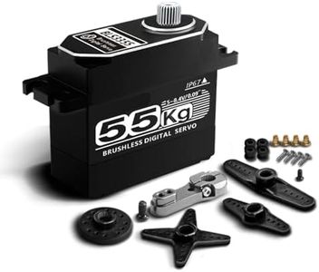 KEAcvise 55kg coreless Digital servo - high Voltage 8.4v Full Metal Gear Waterproof rc Steering servo for 1/10 rc Truck, Crawler car, Robot, Boat - 25t servo Horn (55kg(8.4v)-270°)