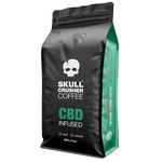 Skull Crusher Infused Ground Coffee with High Caffeine - Rainforest Alliance Certified Pure Dark Roast Ground Coffee Beans - Warning: World's Strongest Coffee - 100% Natural Coffee Beans - 500g