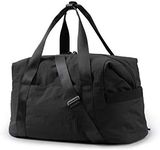 BAGSMART Gym Bag for Women, Carry on Weekender Overnight Bag, Travel Duffel Bags with Trolley Sleeve, Personal Item Travel Bag Tote Bag Workout Dance Bag, Black