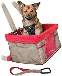 Kurgo Dog Booster Seats for Cars - Pet Car Seats for Small Dogs and Puppies Weighing Under 30 lbs - Headrest Mounted - Dog Car Seat Belt Tether Included - Heather Style, Khaki