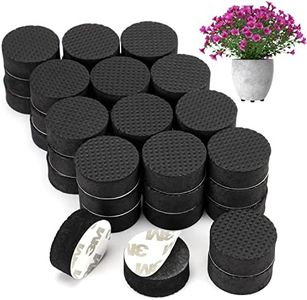 Belle Vous 40 Pack of Invisible Plant Pot Feet - Invisible Black Flower Pot Risers - Non-Slip with Strong Self Adhesive Pads for Medium and Large Sized Pots - Lifter Pads for Indoor and Outdoor Plants