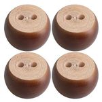 4pcs 50mm Height Dark Brown Eucalyptus Wood Round Bun Furniture Feet Sofa Cabinet Couch Legs … (7cmx4cm, Dark Brown)