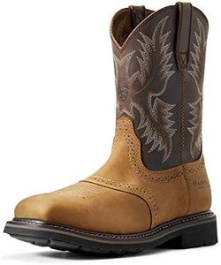 ARIAT Mens Sierra Wide Square Toe Work Boot, Aged Bark, 12