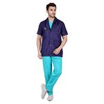 Proexamine Surgicals Doctor's Apron Lab Coat Half Sleeves (38-M, Navy Blue)