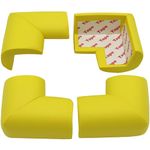 4 Pack Soft Foam Baby Proofing Corner Guards & Edge Protectors, Pre-Taped Table Corner Protector, Children Safety Furniture Desk Bumper, Cushion for Sharp Corners, L Type,Yellow