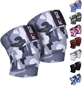 DEFY Sports' Knee Wraps for Weightlifting - Provides Knee Support for Powerlifting, Squats & Fitness Workouts - Ideal Knee Wrap for Men and Women  (1 PAIR) (Grey Camo)