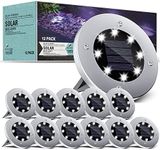 Ofheire Solar Lights Outdoor, 8 LED Solar Garden Lights, Disk Lights Waterproof Solar Ground Lights Outdoor Landscape Lighting for Patio Pathway Lawn Yard Deck Driveway Walkway