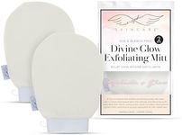 Seraphic Skincare Divine Glow Exfoliating Mitt (2pcs) – 100%, Dye-Free, Bleach-Free Vegan Viscose Korean Exfoliating Glove – Body Exfoliator for Self-Tan Removal & Keratosis Pilaris
