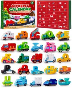 Advent Calendar 2026 Vehicle Alphabet Matching Puzzles for Toddlers 26 PCS