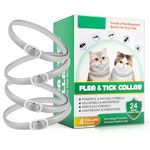 4 collari per gatti, Collare gatti, Collar Cat, 4 piece Collars for Cats, Suitable for Cats over 7 Weeks,60CM, Long Term Waterproof, gray color